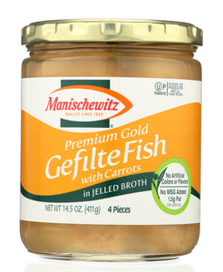 MANISCHEWITZ: Jelled Premium Gold Gefilte Fish, 14.5 Oz