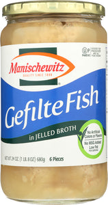 MANISCHEWITZ: Gefilte Fish in Jelled Broth, 24 Oz