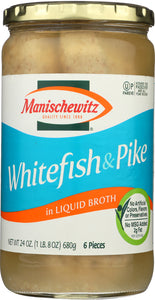 MANISCHEWITZ: Whitefish & Pike in Liquid Broth, 24 Oz