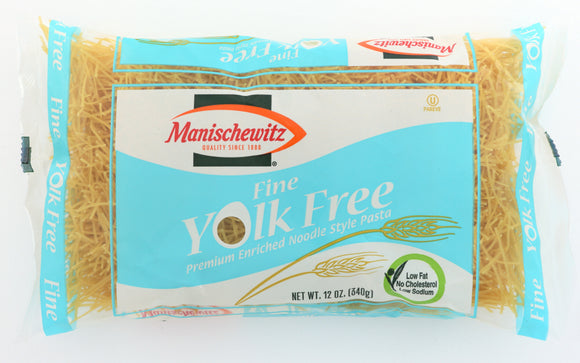 MANISCHEWITZ: Yolk Free Fine Noodles, 12 Oz