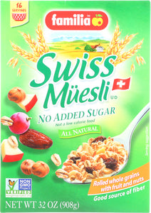 FAMILIA: Swiss Muesli Cereal No Sugar Added, 32 oz