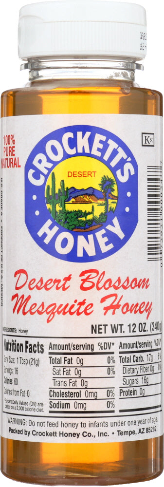 CROCKETT HONEY: Honey Desert Blossom Mesquite Squeeze, 12 oz