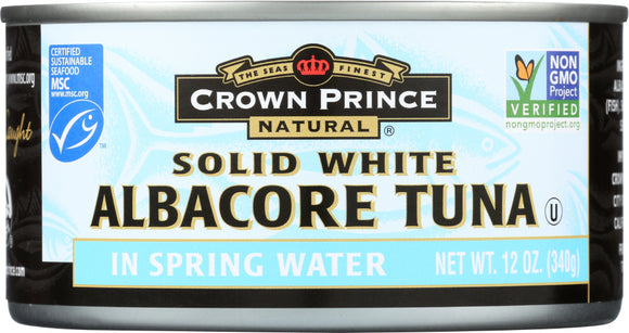 CROWN PRINCE: Solid White Albacore Tuna In Spring Water, 12 oz