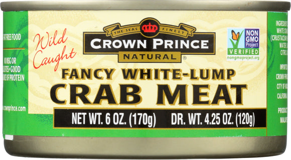 CROWN PRINCE: Fancy White Crab Meat, 6 oz