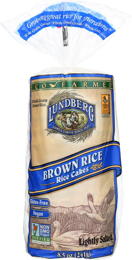 LUNDBERG: Brown Rice Rice Cakes Lightly Salted, 8.5 oz