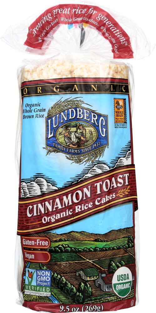 LUNDBERG: Organic Rice Cakes Cinnamon Toast, 9.5 oz