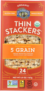 LUNDBERG: Rice Cakes Thin Stackers 5 Grain, 5.9 oz