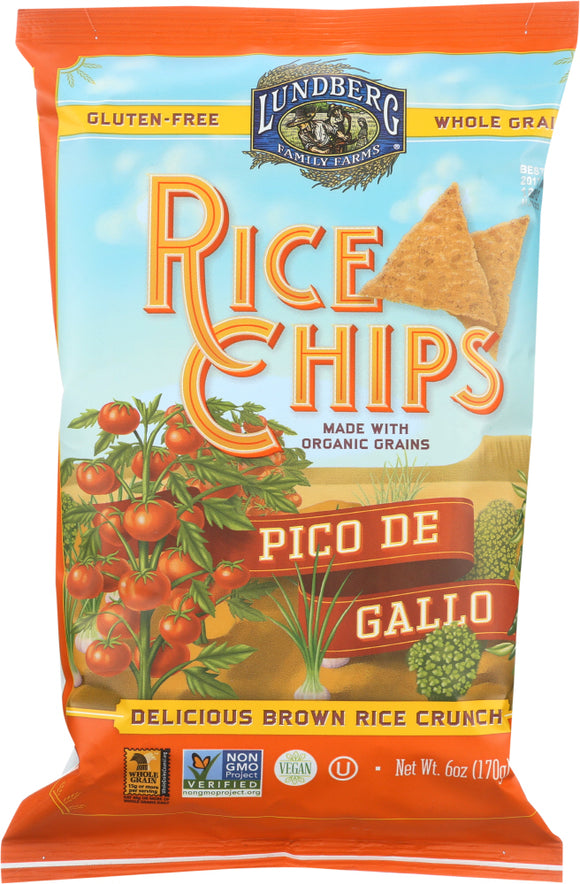 LUNBERG: Rice Chips Pico De Gallo, 6 oz