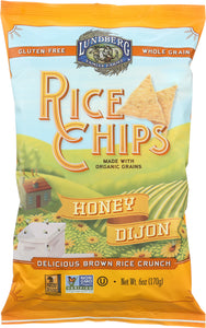 LUNDBERG: Rice Chips Honey Dijon, 6 Oz