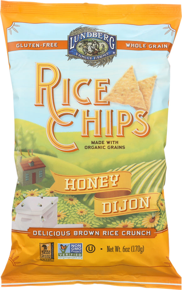 LUNDBERG: Rice Chips Honey Dijon, 6 Oz