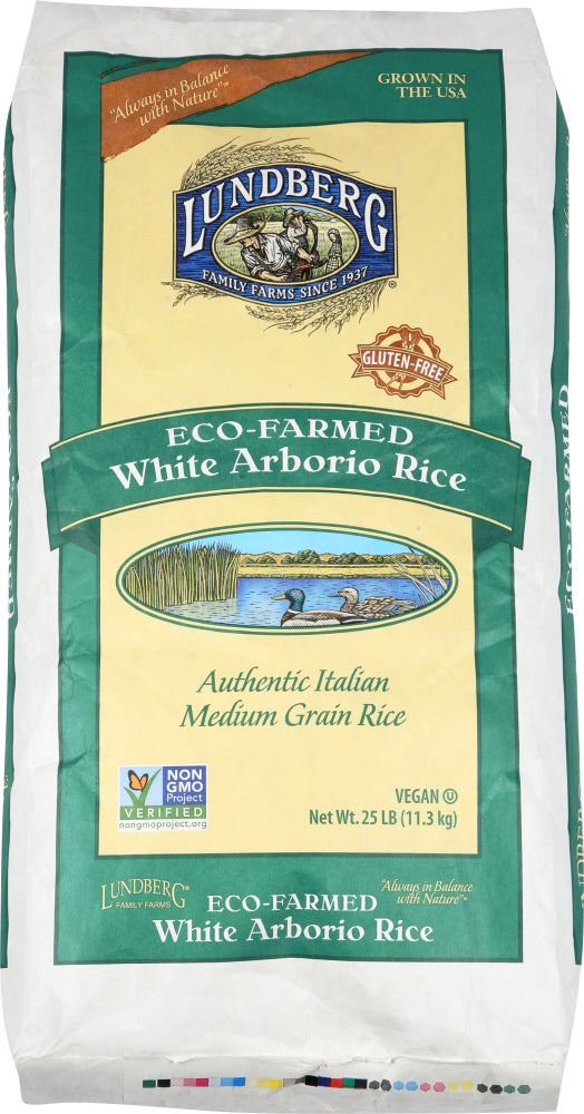 LUNDBERG FAMILY FARMS: White Arborio Rice, 25 lb