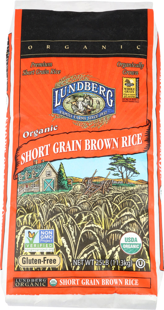 LUNDBERG: Organic Short Grain Brown Rice, 25 lb