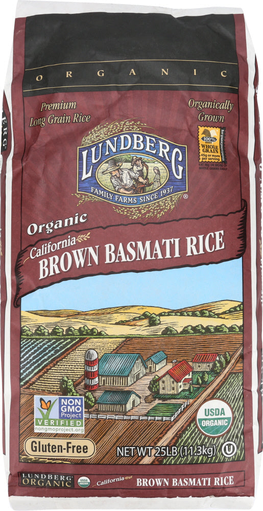 LUNDBERG: Organic California Brown Basmati Rice, 25 lb