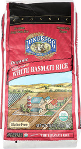 LUNDBERG: Organic California White Basmati Rice, 25 Lb