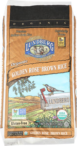 LUNDBERG FAMILY FARMS: Organic Gluten Free Golden Rose Brown Rice, 25 lb