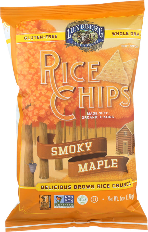 LUNDBERG: Rice Chips Smoky Maple, 6 oz