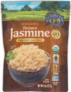 LUNDBERG: Brown Jasmine Thai Hom Mali Rice, 8 oz