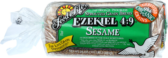 FOOD FOR LIFE: Ezekiel 4:9 Sesame Sprouted Grain Bread, 24 oz