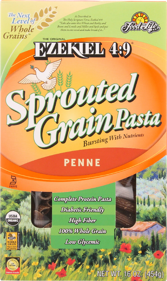 FOOD FOR LIFE: Ezekiel 4:9 Sprouted Grain Pasta Penne, 16 oz