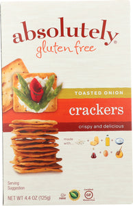 ABSOLUTELY GLUTEN FREE: Toasted Onion Crackers, 4.4 oz