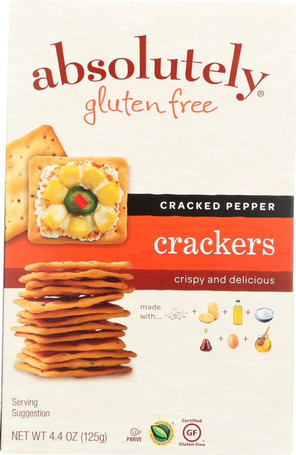 ABSOLUTELY GLUTEN FREE: All Natural Crackers Cracked Pepper, 4.4 oz