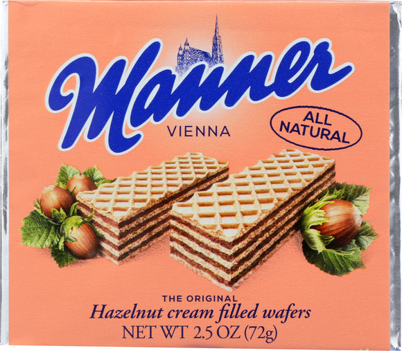 MANNER: Hazelnut Cream Filled Wafers, 2.5 oz