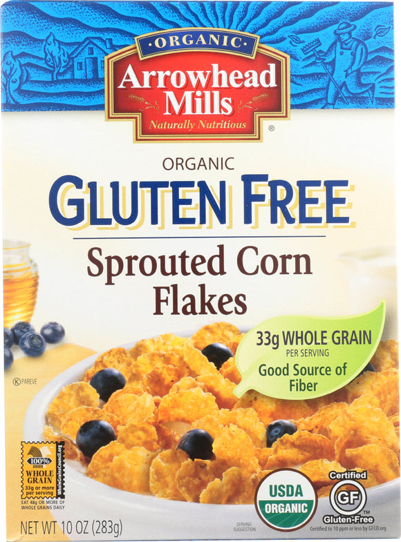 ARROWHEAD MILLS: Organic Gluten Free Sprouted Corn Flakes, 10 oz