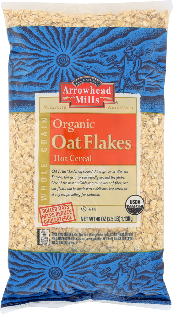 ARROWHEAD MILLS: Organic Oat Flakes Hot Cereal, 40 oz