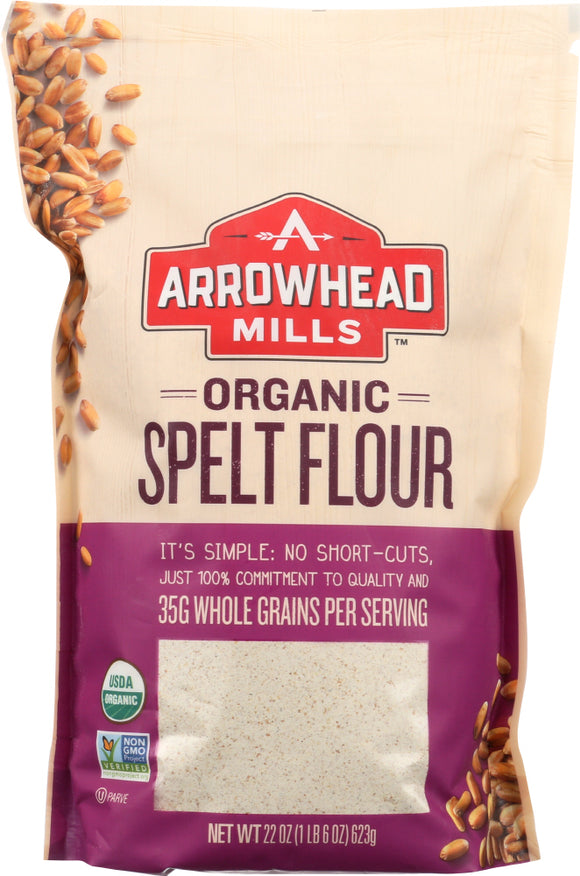 ARROWHEAD MILLS: Flour Whole Spelt Organic, 22 oz
