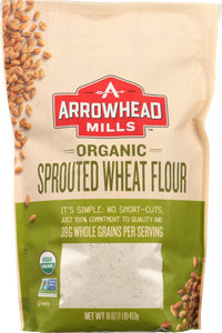 ARROWHEAD MILLS: Flour Sprouted Wheat Organic, 16 oz