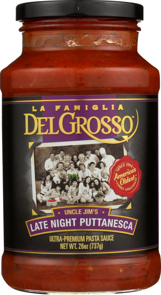 LA FAMIGLIA DELGROSSO: Uncle Jims Late Night Puttanesca Pasta Sauce 26 Oz
