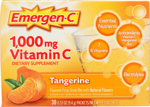 EMERGEN-C: Vitamin C Fizzy Drink Mix Tangerine 1000 mg 30 packets, 8.7 oz