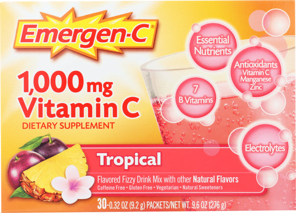 EMERGEN-C: 1000 mg Vitamin C Fizzy Drink Mix Tropical, 30 packets