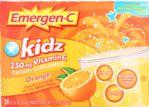 EMERGEN-C: Kidz Vitamin C Fizzy Drink Mix Orange, 30 Packets