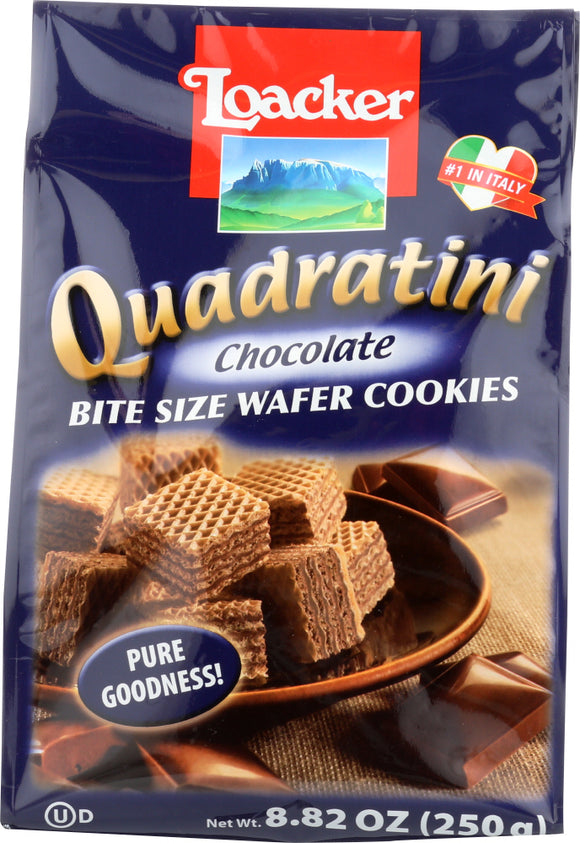 LOACKER: Quadratini Chocolate Wafer Cookies, 8.82 oz