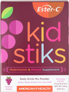 AMERICAN HEALTH: Stiks Ester-C Kid Grape 30 Powder Sticks, 9.73 oz