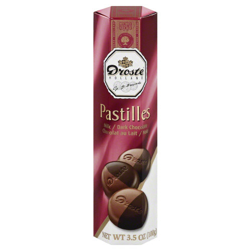 DROSTE: Milk and Dark Chocolate Pastille Roll, 3.5 oz