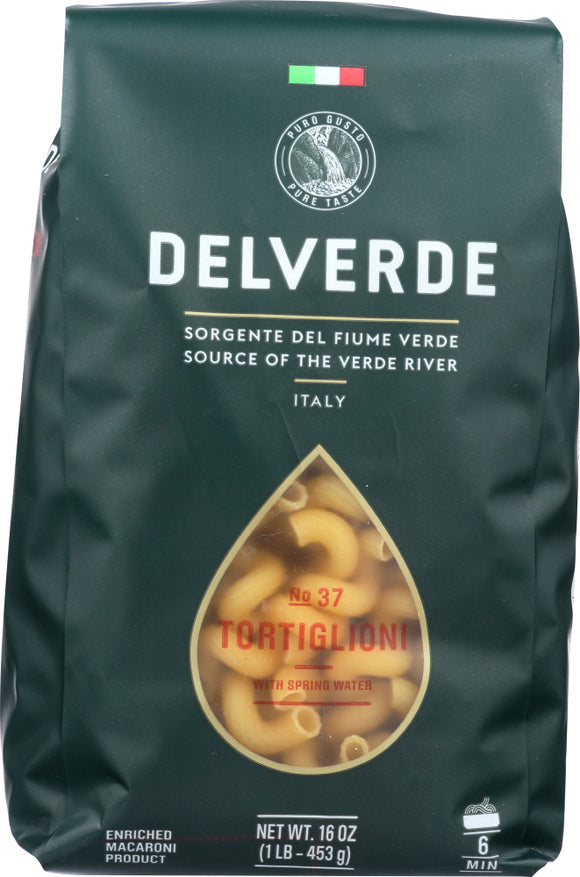 DEL VERDE: Tortiglioni Pasta, 16oz