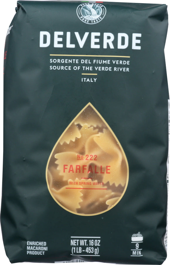 DEL VERDE: Farfelle Pasta, 16oz