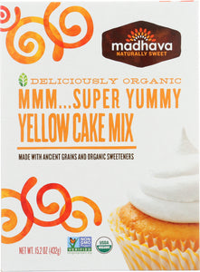 MADHAVA: Organic Super Yummy Yellow Cake Mix, 15.2 oz