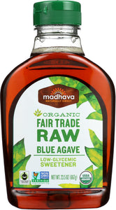 MADHAVA: Organic Fair Trade Raw Blue Agave, 23.5 oz