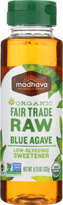 MADHAVA: Organic Fair Trade Raw Blue Agave, 11.75 oz