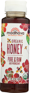 MADHAVA HONEY: Organic Pure Raw Honey Squeeze, 12 oz