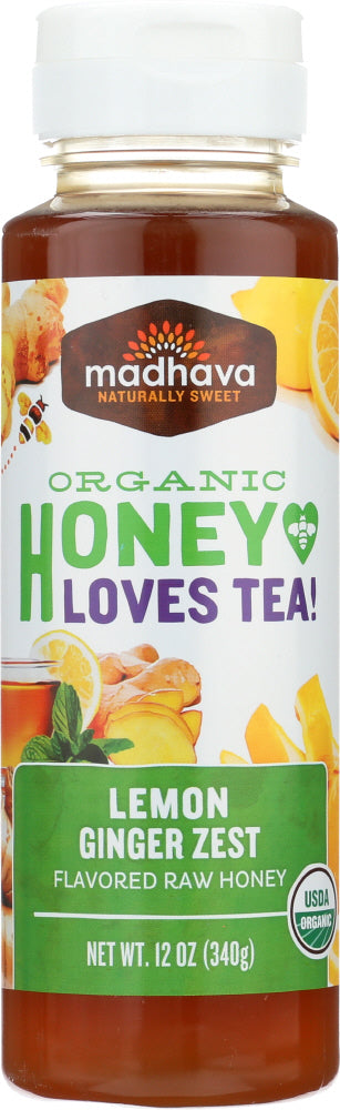 MADHAVA HONEY: Lemon Ginger Honey, 12 oz