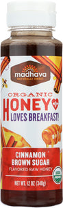 MADHAVA HONEY: Honey Cinnamon Brown Sugar, 12 oz