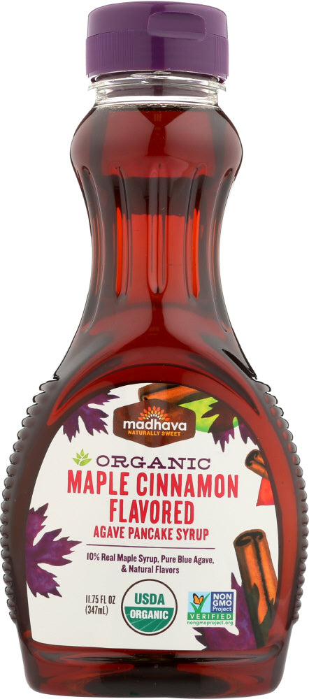 MADHAVA: Organic Maple Cinnamon Agave Pancake Syrup, 11.75 oz