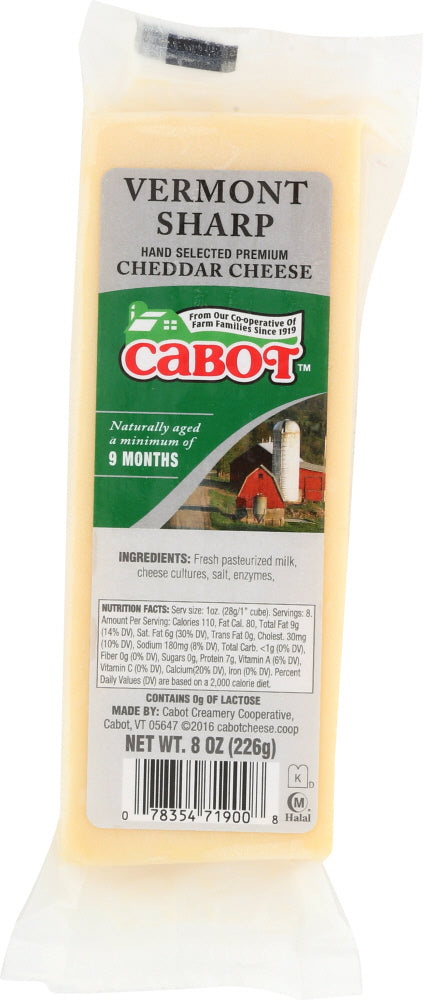 CABOT: Vermont Sharp Cheddar Cheese, 8 oz