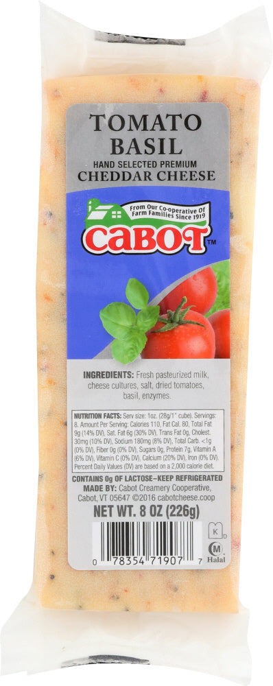 CABOT: Cheese Cheddar Deli Tomato Basil, 8 oz