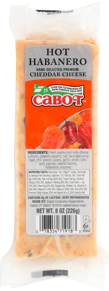 CABOT: Hot Habanero Cheddar Cheese, 8 oz