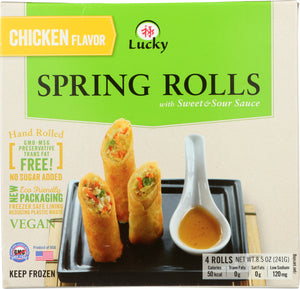 LUCKY FOODS: Chicken Flavor Spring Rolls, 8.5 oz